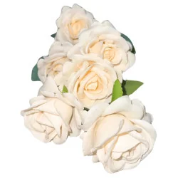 P11-3 Tige 6 Roses - Rose clair