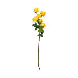 Tige de 6 Roses Jaunes Artificielles