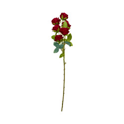 Tige de 6 Roses Rouges Artificielles