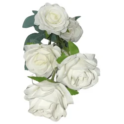 P11-1 Tige 6 Roses - Blanc