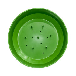 Plateau rond floral vert 20.5cm