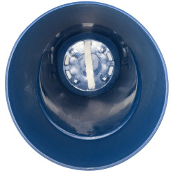 Pot plastique bleu avec sous-plat blanc 0,9L