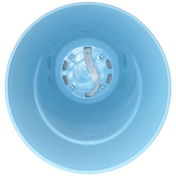 Pot plastique bleu clair avec sous-plat blanc 0,9L