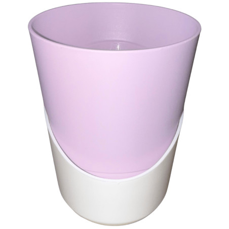 Pot plastique rose pastel avec sous-plat blanc 0.9L