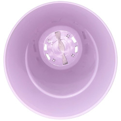 Pot plastique rose pastel avec sous-plat blanc 0.9L