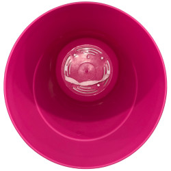 Pot plastique rose fuchsia avec sous-plat blanc 3,7L