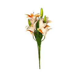 Bouquet de Lys Orange Bord Jaune Artificiels