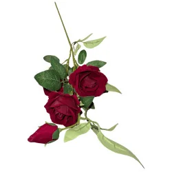 Bouquet de roses artificielles bordeaux