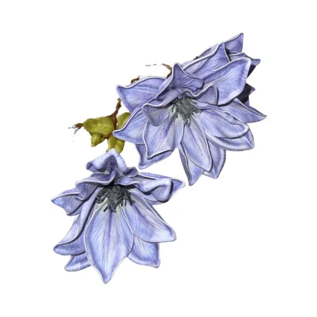 Branche de clématite artificielle bleu lavande