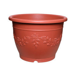 Pot rond Terracotta décor fleurs 51.5L 