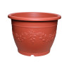 Pot rond Terracotta décor fleurs 51.5L 