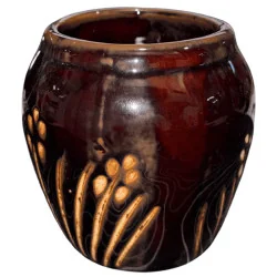 Pot céramique brun motif végétal 0,2 L