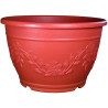 Pot rond rouge décor fleurs 126,4L 76cm