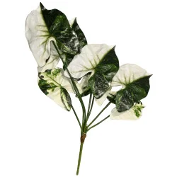 Feuillage artificiel – Caladium blanc et vert panaché