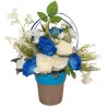 Composition florale artificielle – Bleu & Blanc