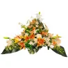 Composition florale artificielle – Lys orange & blanc