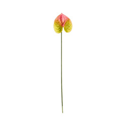 Tige d’Anthurium Artificiel Jaune et Rose