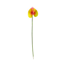 Tige d’Anthurium Artificiel Jaune et Rose