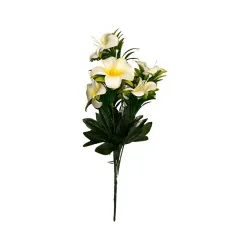 Bouquet de Frangipaniers (Tipanie) Artificiels – Blanc & Jaune