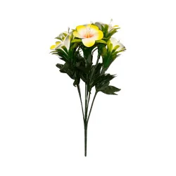 Bouquet de Frangipaniers (Tipanie) Artificiels – Jaune & Corail
