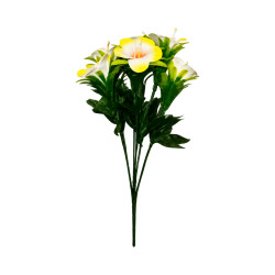 Fleur Artificielle Jaune à Cœur Rouge