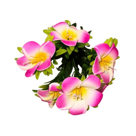 Bouquet de Tipanier Artificiel Rose & Jaune