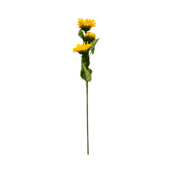Tournesol Artificiel Jaune – 3 Fleurs Longue Tige