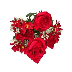 Bouquet de Roses Artificielles Rouges