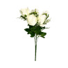 Bouquet de Roses Blanches Mixé Marguerites Artificielles