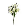 Bouquet de Lys Artificiels Blancs à Cœur Vert