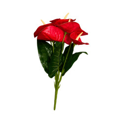Bouquet d’Anthuriums Artificiels Rouges