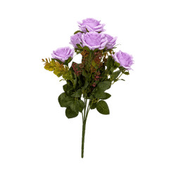 Bouquet de Roses Mauves Artificielles