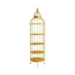 Étagère cage dorée S