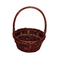 Panier en osier brun avec anse (S)