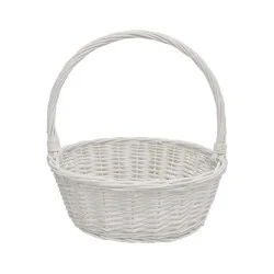 Panier en osier blanc avec anse (S)