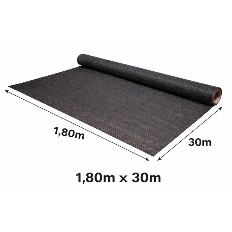 Ombrière 80% Noire – 1,80m x 30m