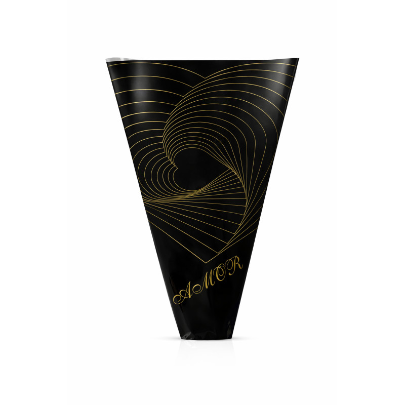 Papier Emballage Fleuriste AMOR – Noir & Or