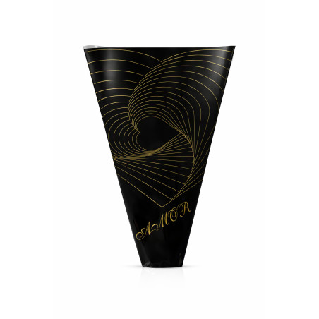 Papier Emballage Fleuriste AMOR – Noir & Or