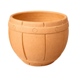 Pot Terre Cuite Décor Baril D22xH20cm
