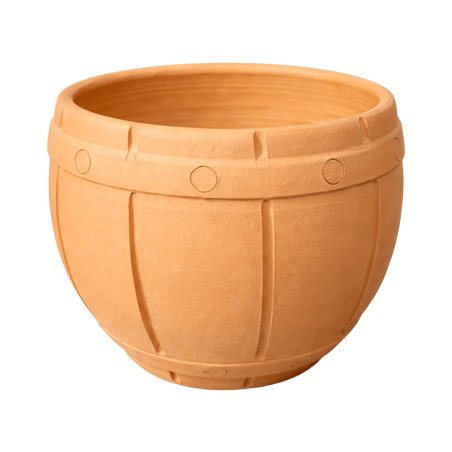 Pot Terre Cuite Décor Baril D22xH20cm