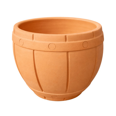 Pot Terre Cuite Décor Baril D36xH29,5cm