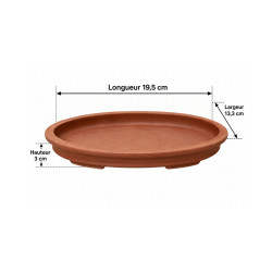 Soucoupe ovale en terre cuite – 19,5 cm