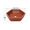 Pot bonsaï hexagonal en terre cuite – Ø15,8 cm