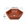 Pot bonsaï hexagonal en terre cuite – Ø13 cm