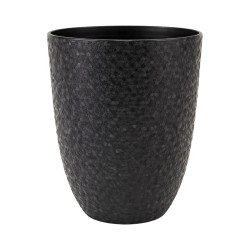 Cache-pot plastique noir texturé 1,3L