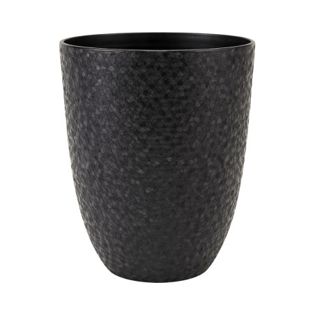 Cache-pot plastique noir texturé 1,3L