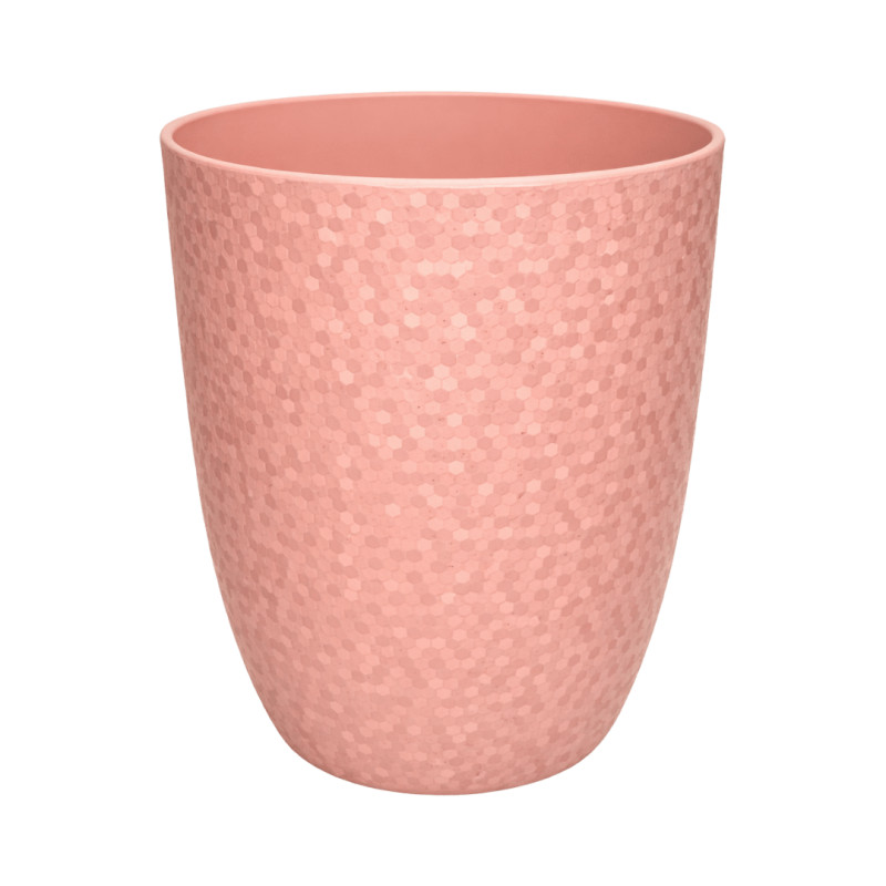 Cache-pot plastique rose texturé 1,3L