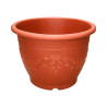 Pot rond Terracotta décor fleurs 16L