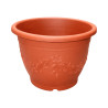 Pot rond Terracotta décor fleurs 8.8L