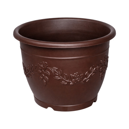 Pot rond café décor floral 16L 